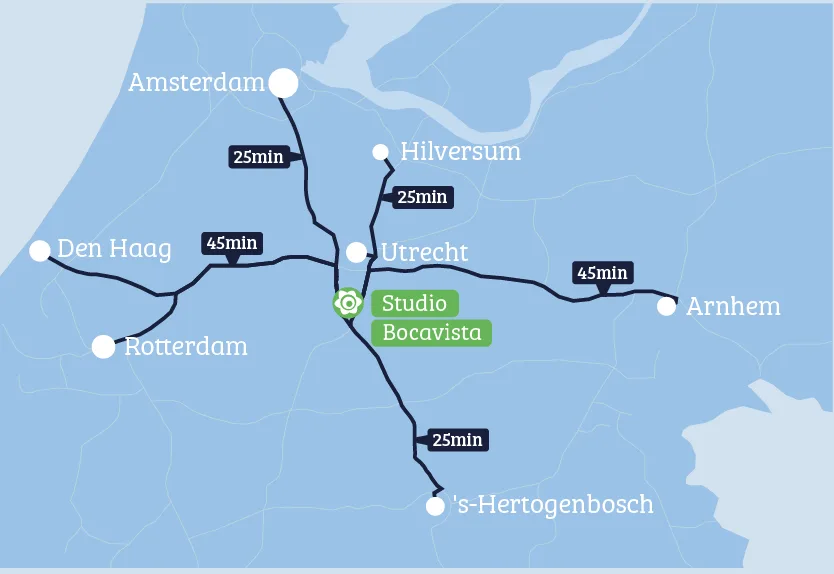 Landkaart Studio Bocavista Vianen
