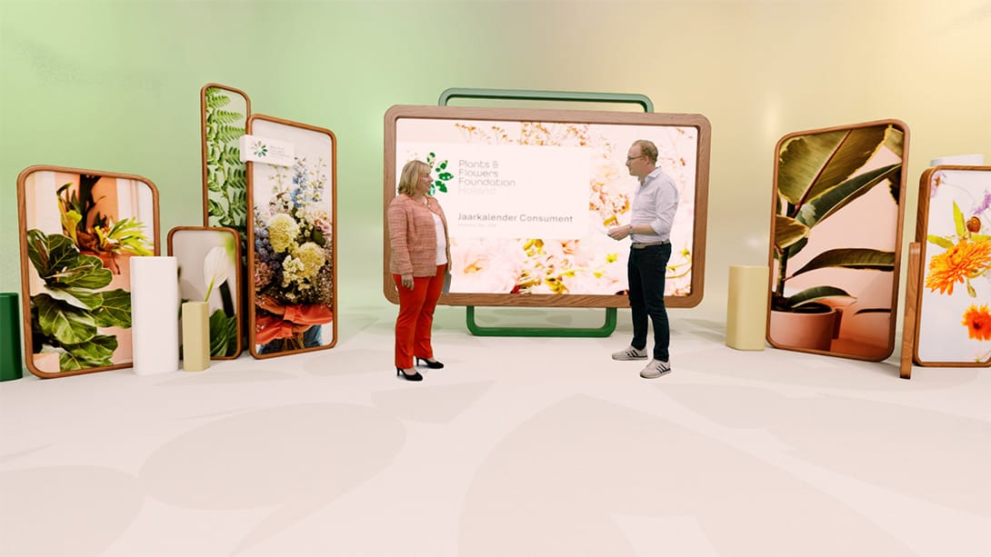 Overview van de virtuele omgeving tijdens de Virtuele Videoserie